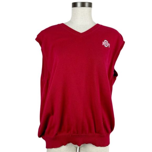 Vtg Vesi Sportswear OSU Red Sweater Vest Size XL Ohio State 90s Vintage Buckeyes - Picture 1 of 7